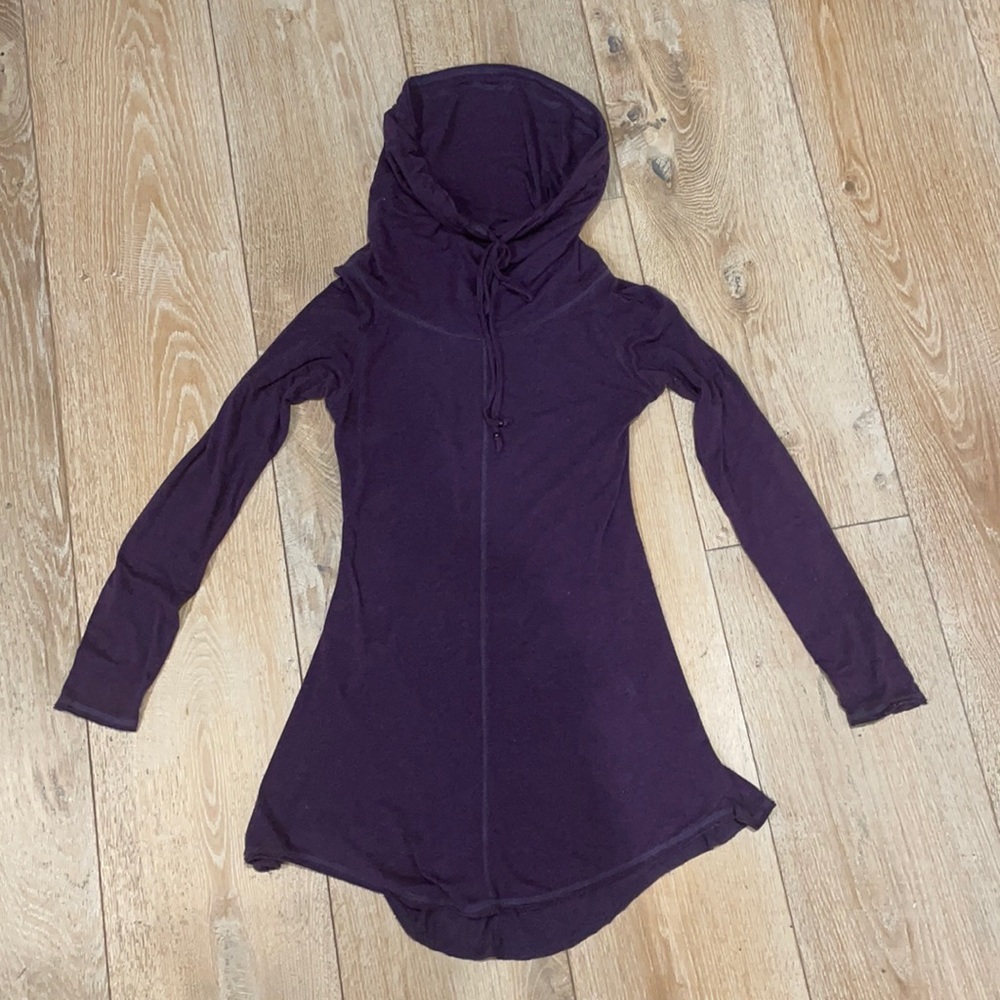 Nomads Hempwear Organic Purple XS Cowl Hoodie long sleeve Tunic